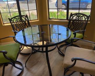 Hampton Bay Swiveling Chairs And Table