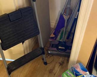 Cleaning Closet Shark Vacuum, Ironing Board, Step stool And Much More