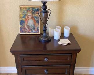 Ashley Furniture Nightstand Reproduction Renoir Print Lamp