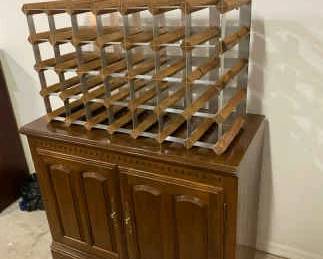 Wood Cabinet And Wine Rack
