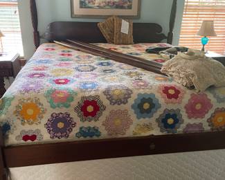 Antique Grandmother’s Garden quilt - king size