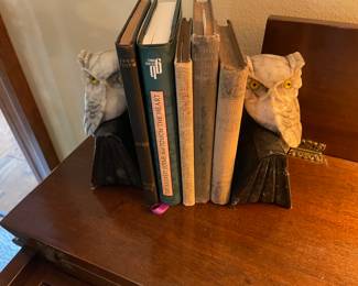 Marble owl bookends