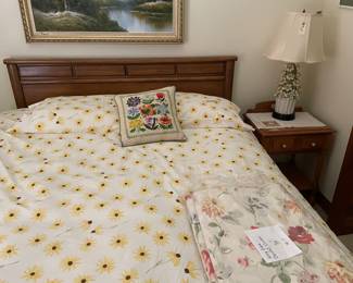 Queen size headboard and like new mattress and foundation