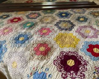 Antique Grandmother’s Garden quilt - king size