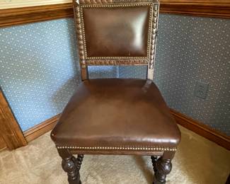 Late 19th century 4 dining chairs, heavily carved