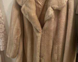 Vintage Fur Teddy Bear Coat Blonde Mink