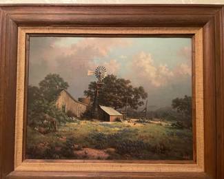 Vintage Windberg Springtide Texas Farm Art on Canvas