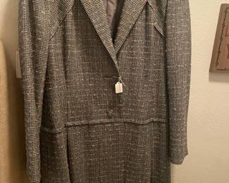 Vintage JAMES GALANOS Couture Tweed Midi Coat