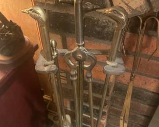 Mid Century Duck Fireplace tools