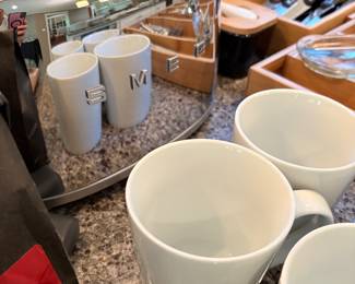 SMEG toaster and Crate & Barrel coffee mugs