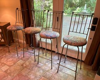 Metal Barstools  - with upholstered seats (bar height)