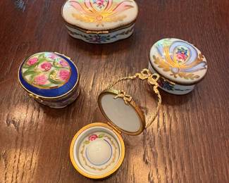 Limoges hand-painted pill boxes