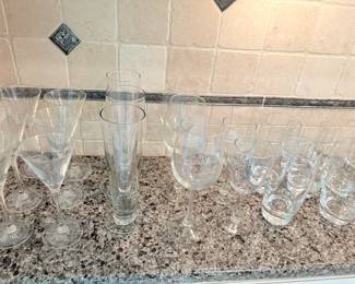 Glasses:  martini, beer, wine, high and low-ball