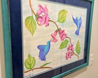 framed watercolor - signed