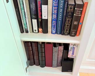 Large coffee table books and photo albums