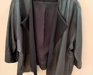 Talbots leather jacket - black - size 18