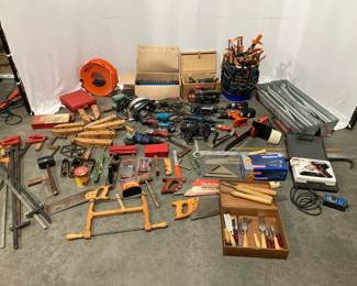 Lot 4956 Large Lot of Tools Power Tools Woodworking Clamps