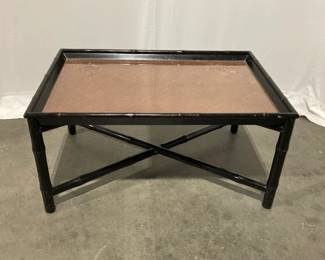 Lot 4939 Crate and Barrel Faux Rattan Coffee Table