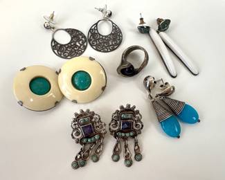 Lot 4718 Sterling Silver Jewelry Peru Mexico