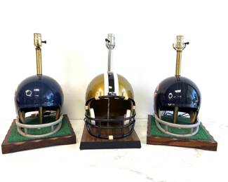 Lot 4779 Vintage Football Helmet Lamps Chicago Bears Purdue