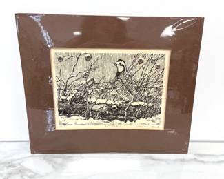 Lot 4607 Freeman Beard Signed Bob White Bird Matted Print
