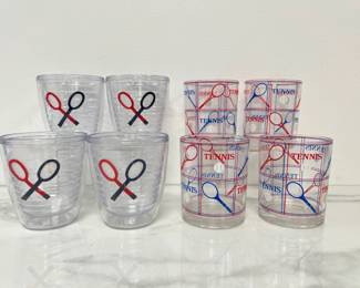 Lot 4544 Vintage Plastic Tennis Tumbler Glasses