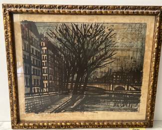 Lot 4608 Vintage Bernard Buffet Signed Landscape Lithograph