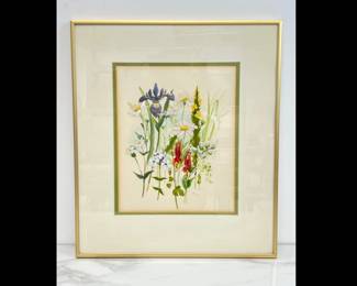 Lot 4655 Vintage Watercolor Floral Wall Art Signed Dated