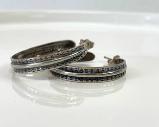 Lot 4737 Vintage Sterling Silver David Andersen Hoop Earrings