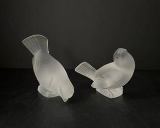 Lot 4533 Vintage Lalique Frosted Glass Birds
