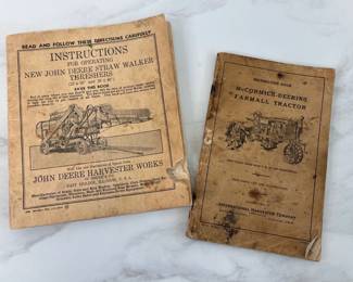 Lot 4525 Vintage Farm Machine Instruction Manual John Deere Straw Walker Thresher McCormick Deering Farmall Tractor
