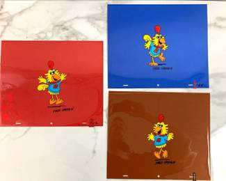Lot 4831 3 Fred Crippen Original Hand Painted Animation Cels Riff Raff from Roger Ramjet 1960s