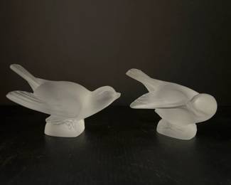 Lot 4534 Vintage Lalique Frosted Glass Birds