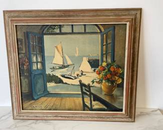 Lot 3022 R Wintz The Open Door Coastal Scene Reproduction Print Art