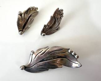 Lot 4726 Vintage Maricela Tasco Sterling Silver Pin Brooch Earrings