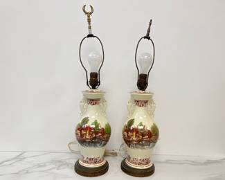 Lot 4543 Vintage Transferware Lamps