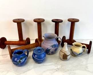 Lot 4782 Local NC Artist Cooper Mays Studio Art Pottery Vintage Andersen Design Bud Vase More