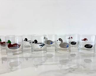 Lot 4589 Vintage Federal Glass Duck Glasses Barware