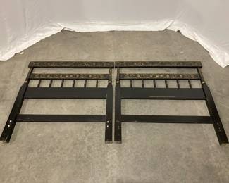 Lot 4965 Set of Two Vintage Hitchcock Black and Gold Stencil Painted Headboards Twin Size
