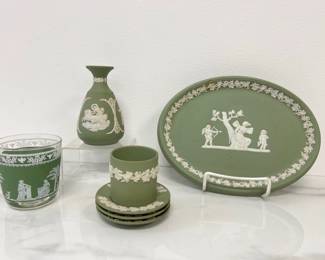 Lot 4537 Wedgwood Green Jasperware Oval Plate Vase More