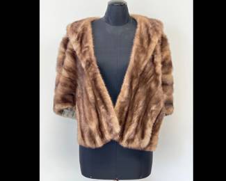 Lot 4628 Vintage Mink Fur Stole Wrap Coat
