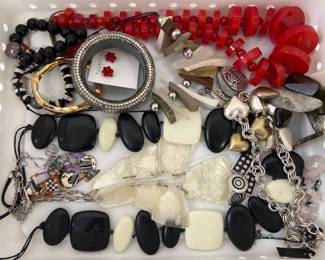 Lot 4707 Costume Jewelry Red White Black Bold