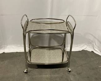 Lot 4288 West Elm Mirrored Bar Cart