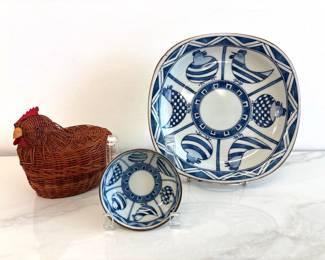Lot 4797 Andrea by Sadek Chicken Chip Dip Set Chicken Basket