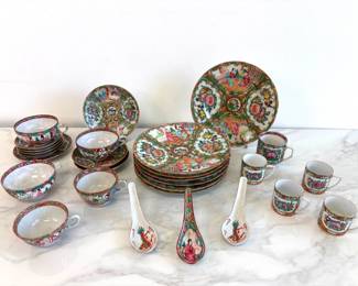 Lot 4799 Chinese Rose Medallion Porcelain Plate Cups More