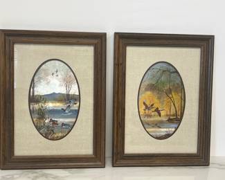 Lot 4624 Vintage Foil Artwork Duck Scenes