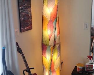 Indonesian Coca Leaf Lamp made from real dried, tinted, pressed Coca leaves. $200
