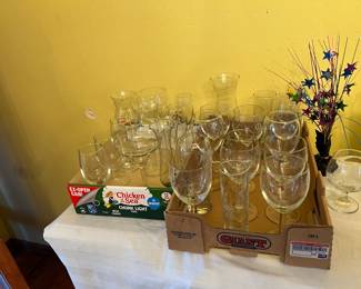 Glassware: wine glasses