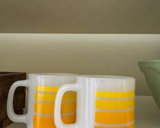 Milk glass coffee mugs 