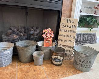 Vintage buckets and pails